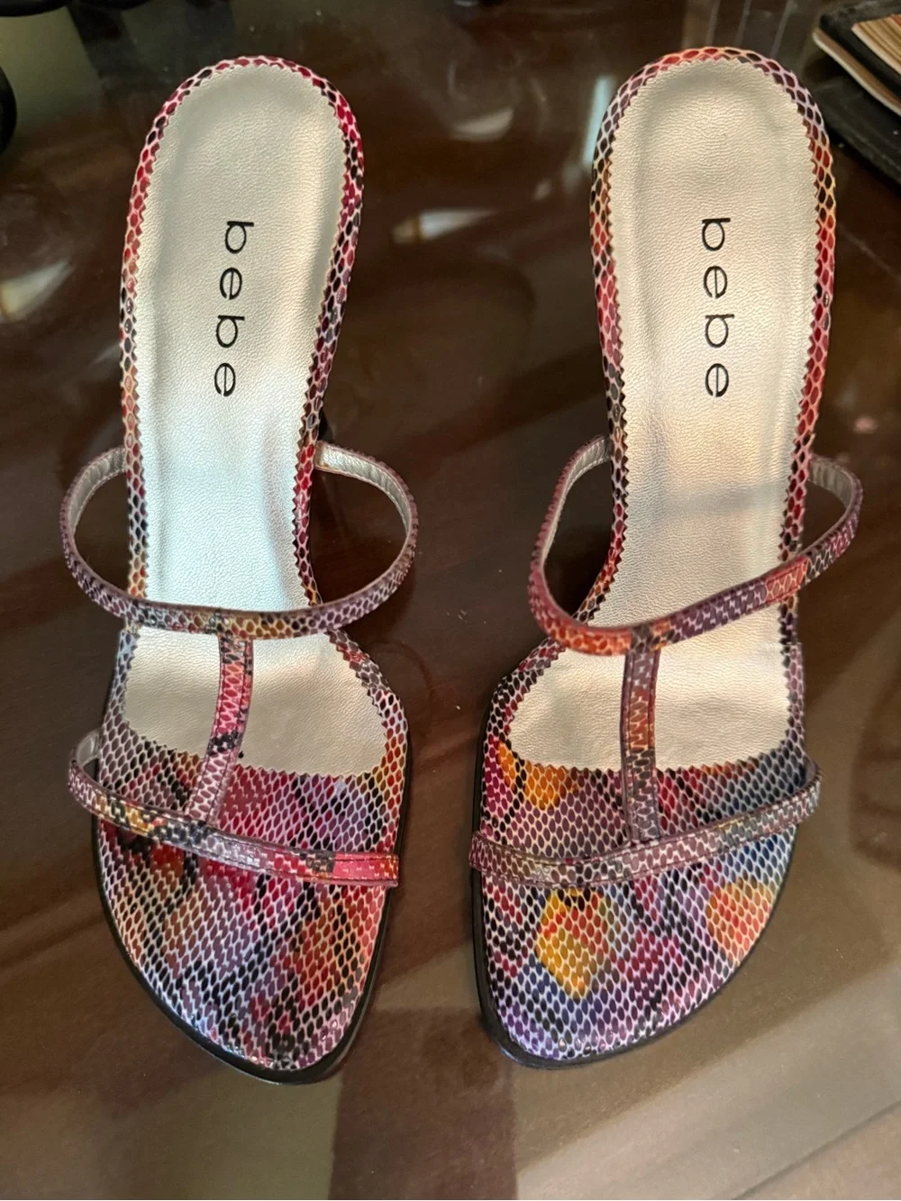 bebe strappy heels